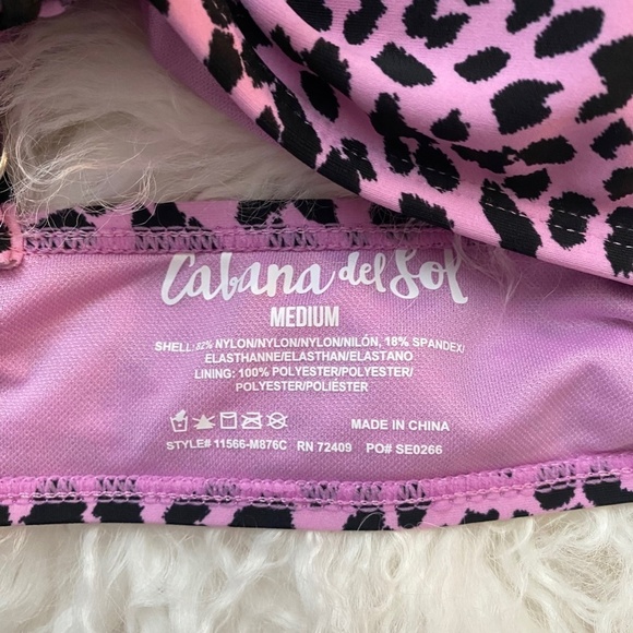 cabana del sol pink leopard bikini top. Size M. NWT - Picture 4 of 5